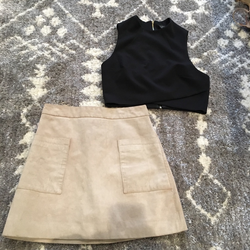 Suede tan skirt